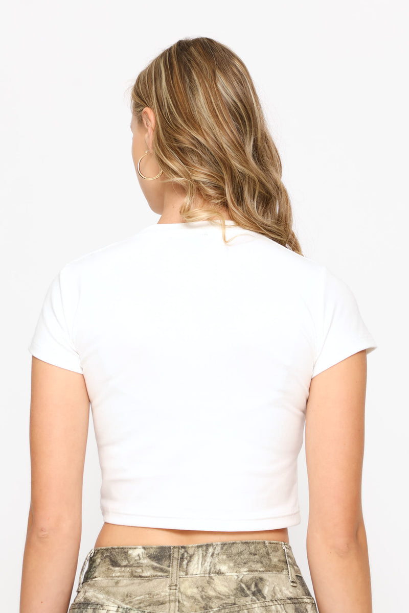 Graphic Crop T-Shirt - White