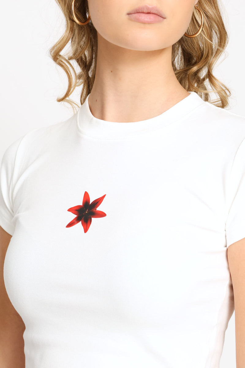 Graphic Crop T-Shirt - White