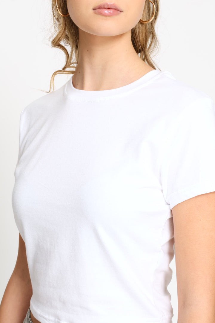Cotton Lycra Basic Baby Tee - White