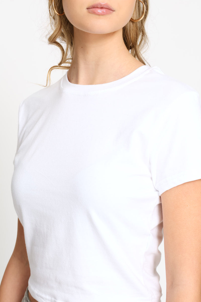 Cotton Lycra Basic Baby Tee - White