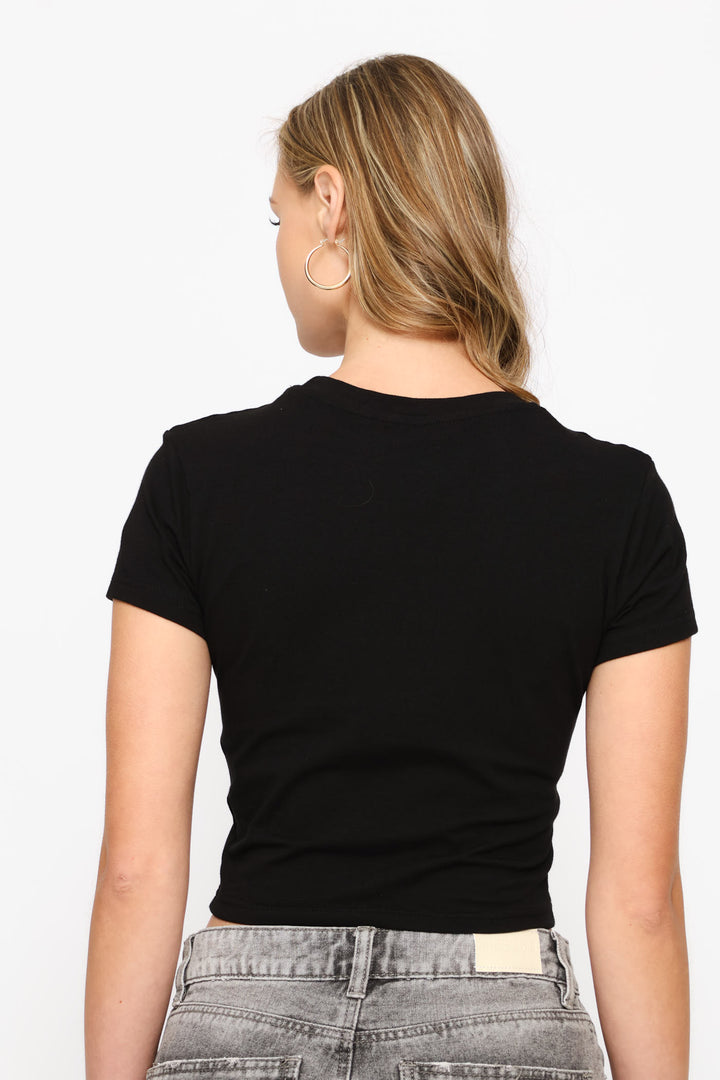 Cotton Lycra Basic Baby Tee - Black