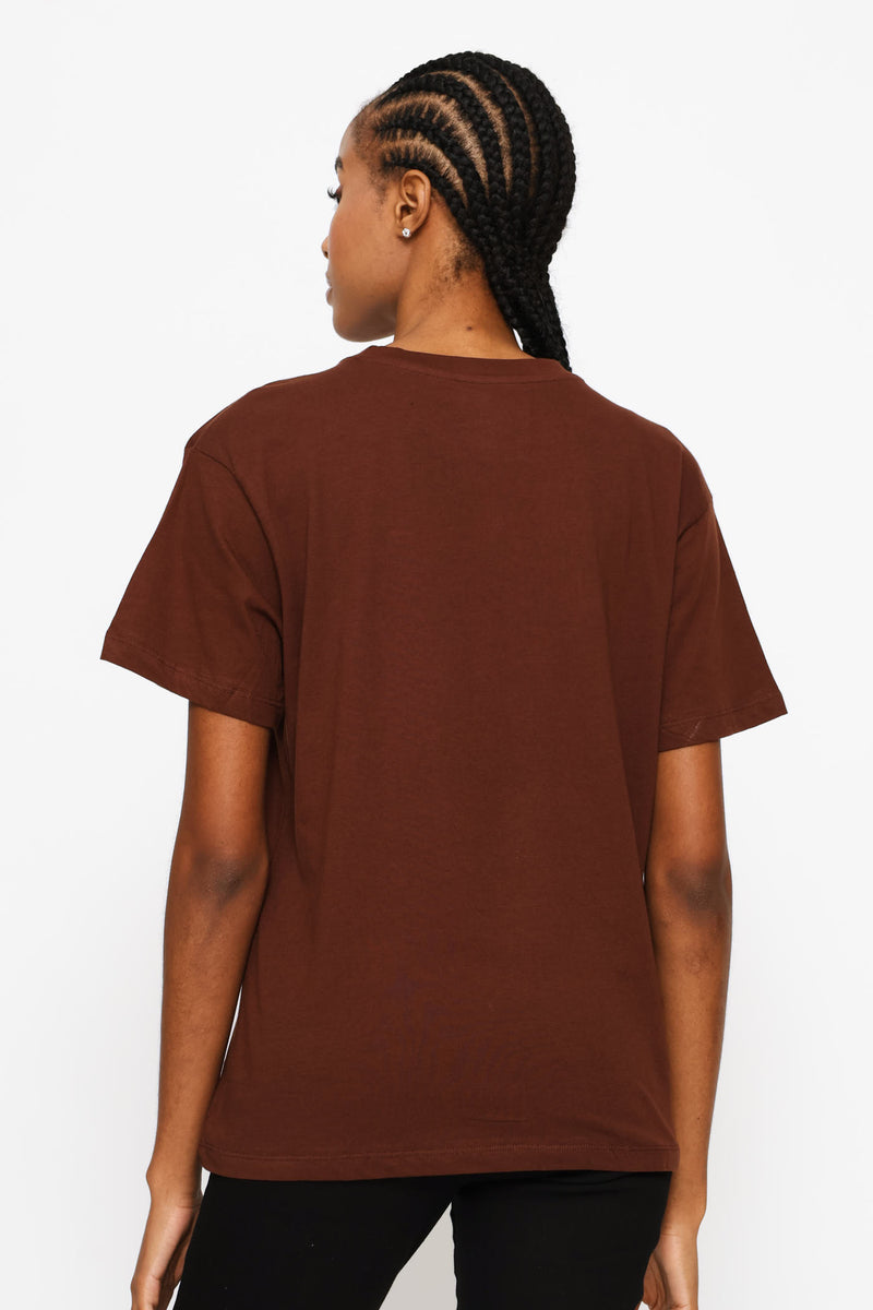 Line Face Femme & Fearless Tee - Dark Chocolate