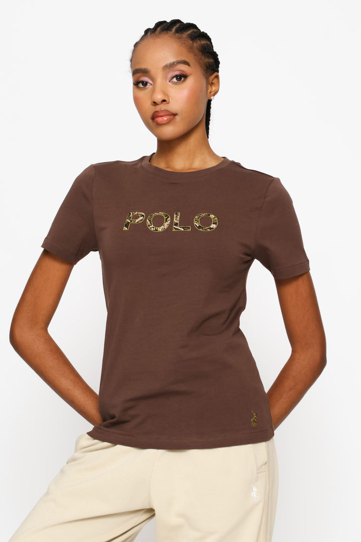 Anele Embellished T-Shirt - Chocolate