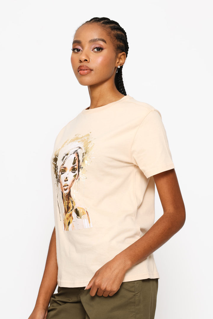 She Is Golden Tee - Light Stone