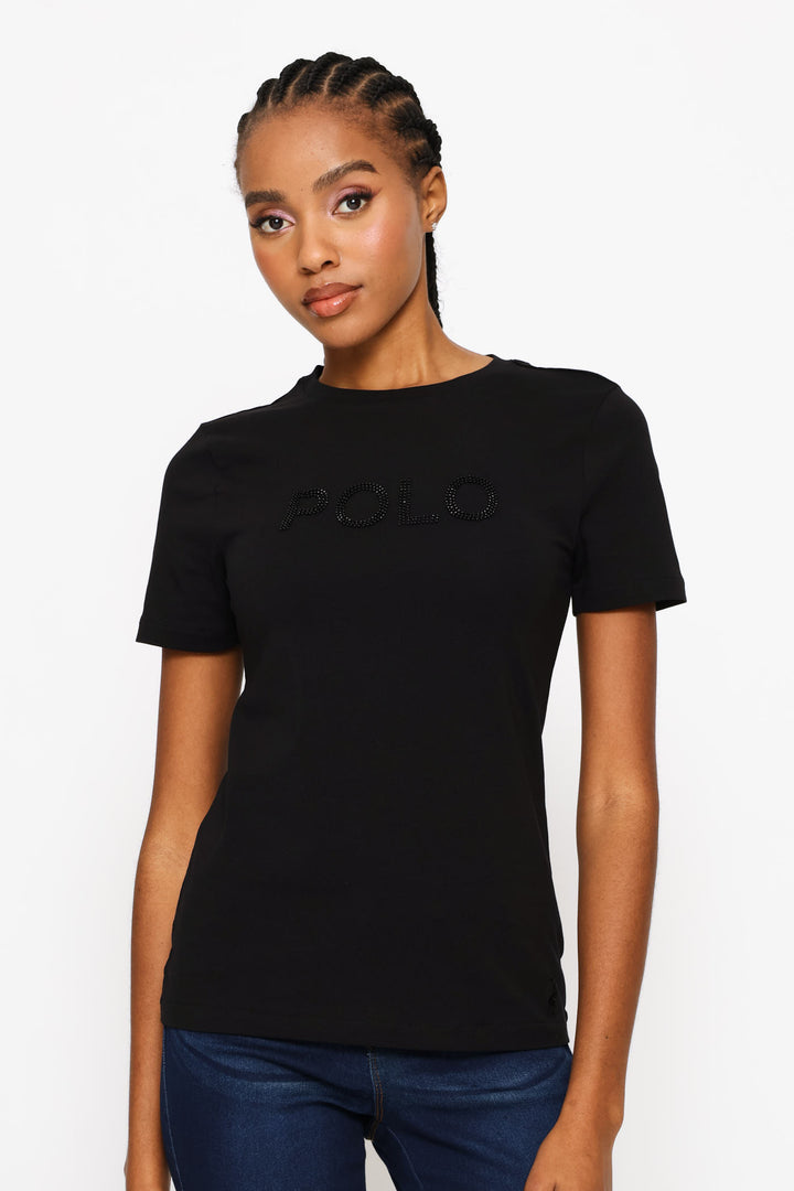 Lily Beaded T-Shirt - Black