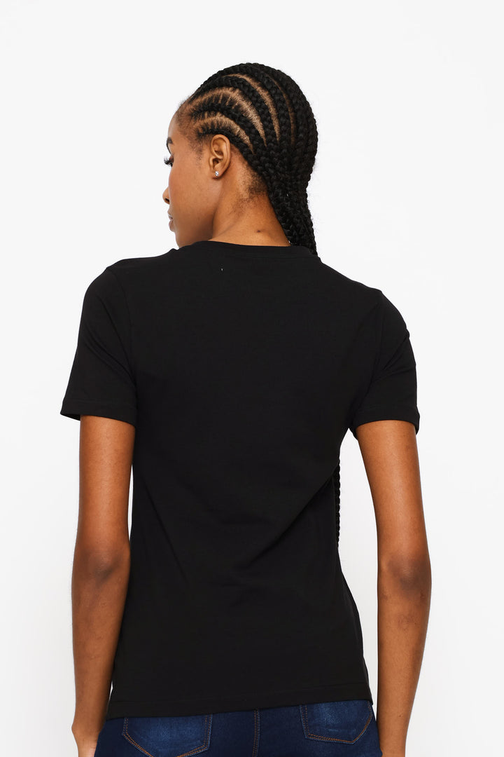 Lily Beaded T-Shirt - Black