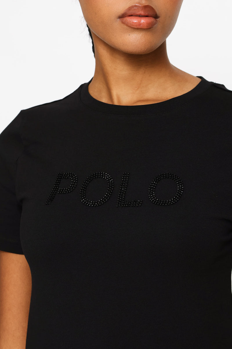 Lily Beaded T-Shirt - Black