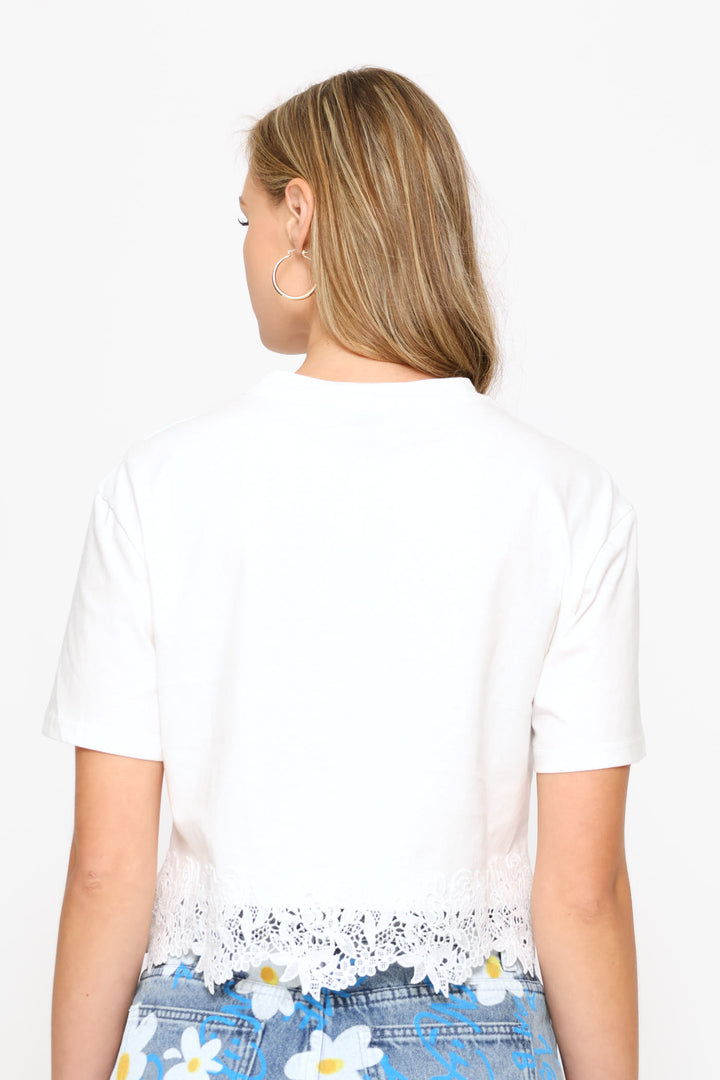 Short Sleeve Knit Top - Beige