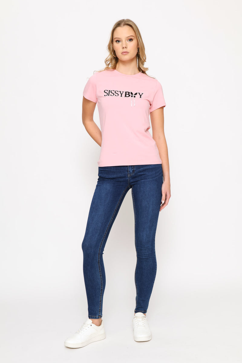 Glitter In The Dark Regular T-Shirt - Pink