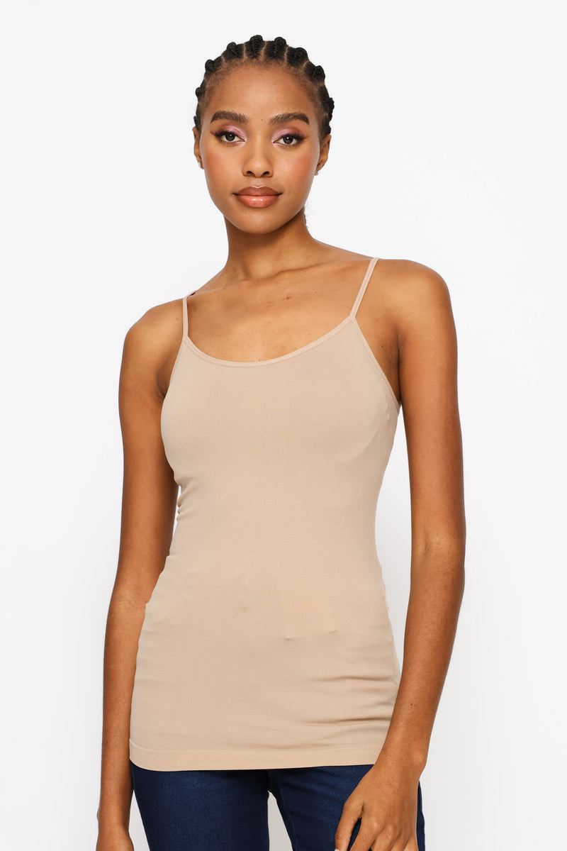 2 Pack Seamless Cami Top - Beige/White