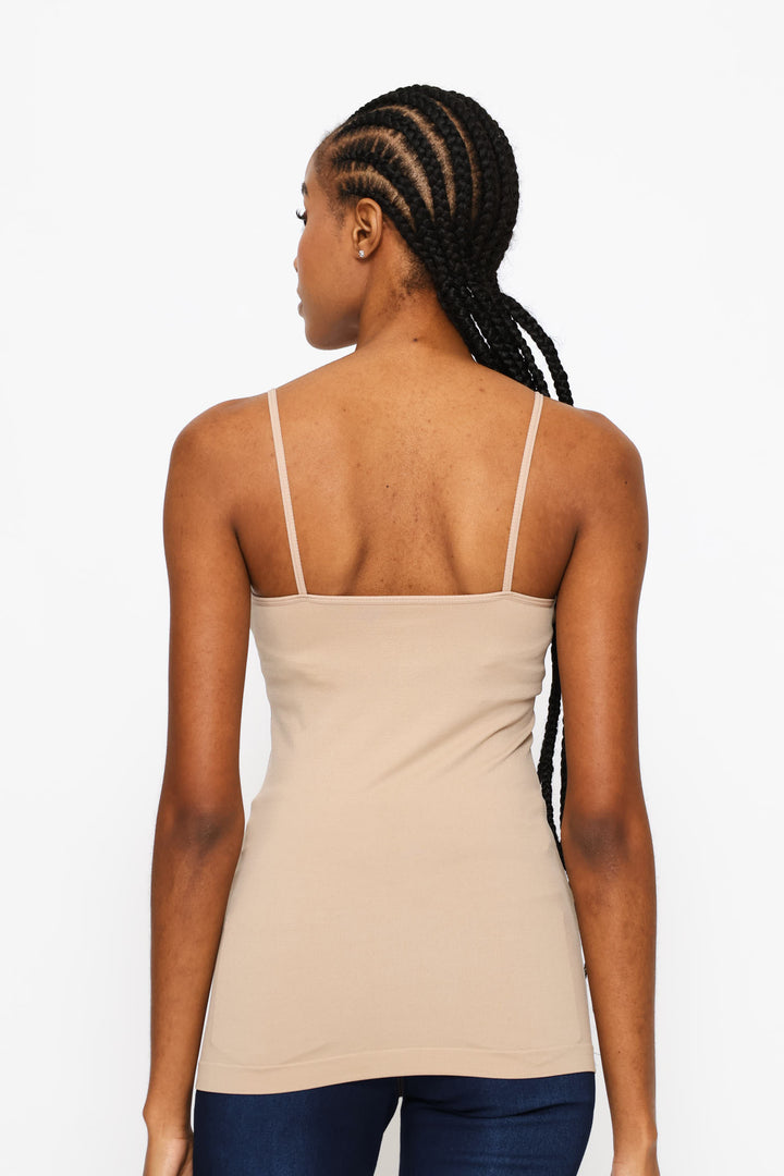 2 Pack Seamless Cami Top - Beige/White