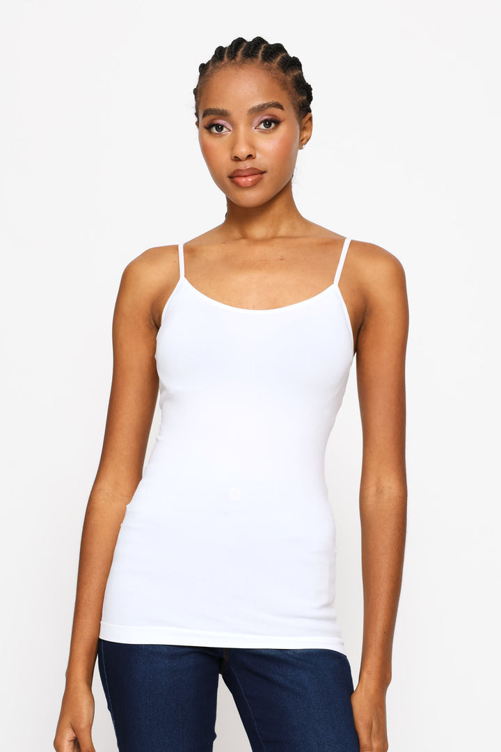 2 Pack Seamless Cami Top - Beige/White