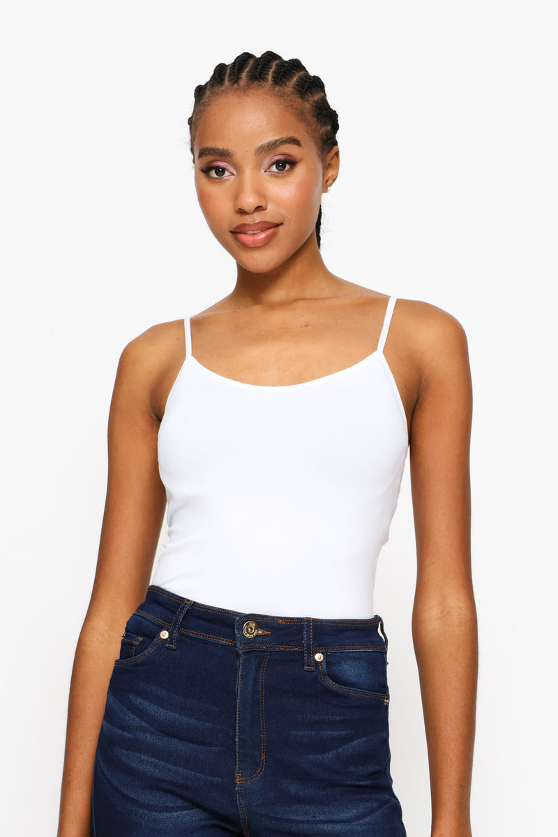 2 Pack Seamless Cami Top - Beige/White