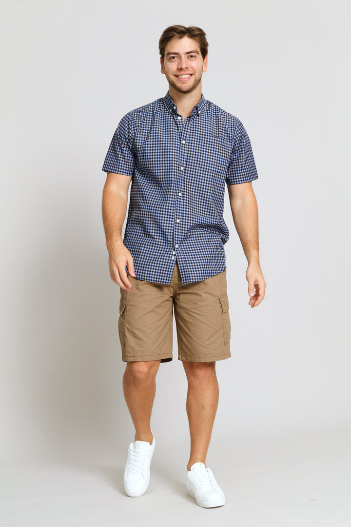 Fine Check Shirt - Navy Blue