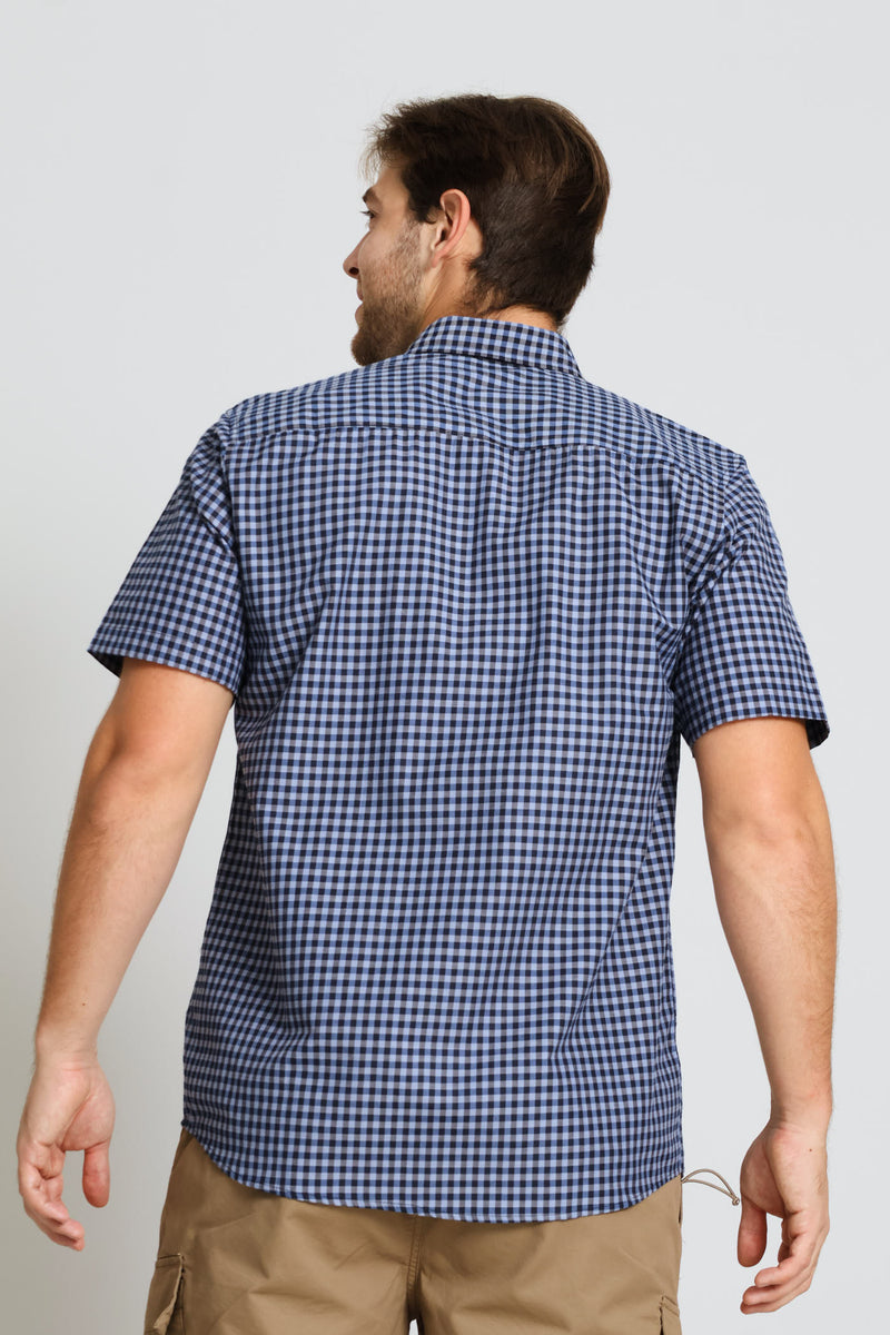 Fine Check Shirt - Navy Blue