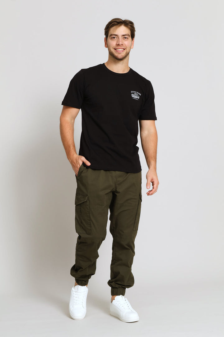 Truck Chest Print Tee - Black