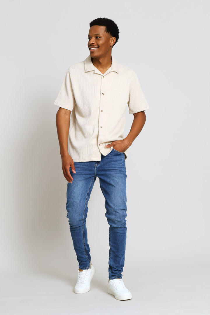 Seersucker Shirt - Stone