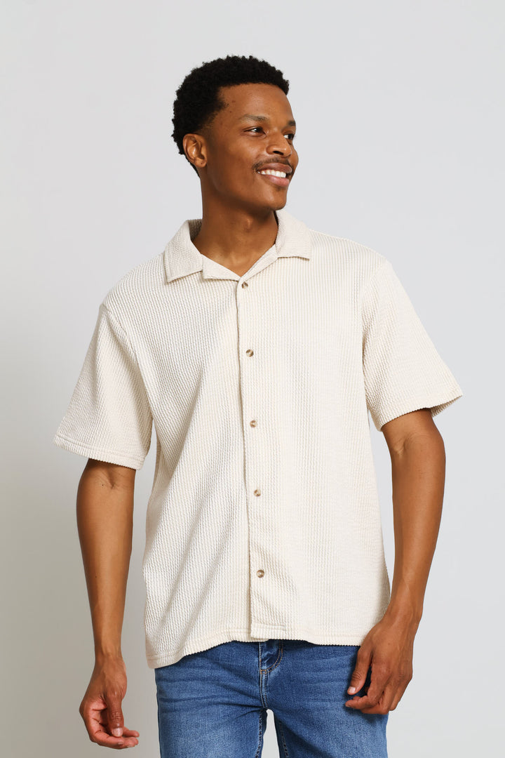 Seersucker Shirt - Stone