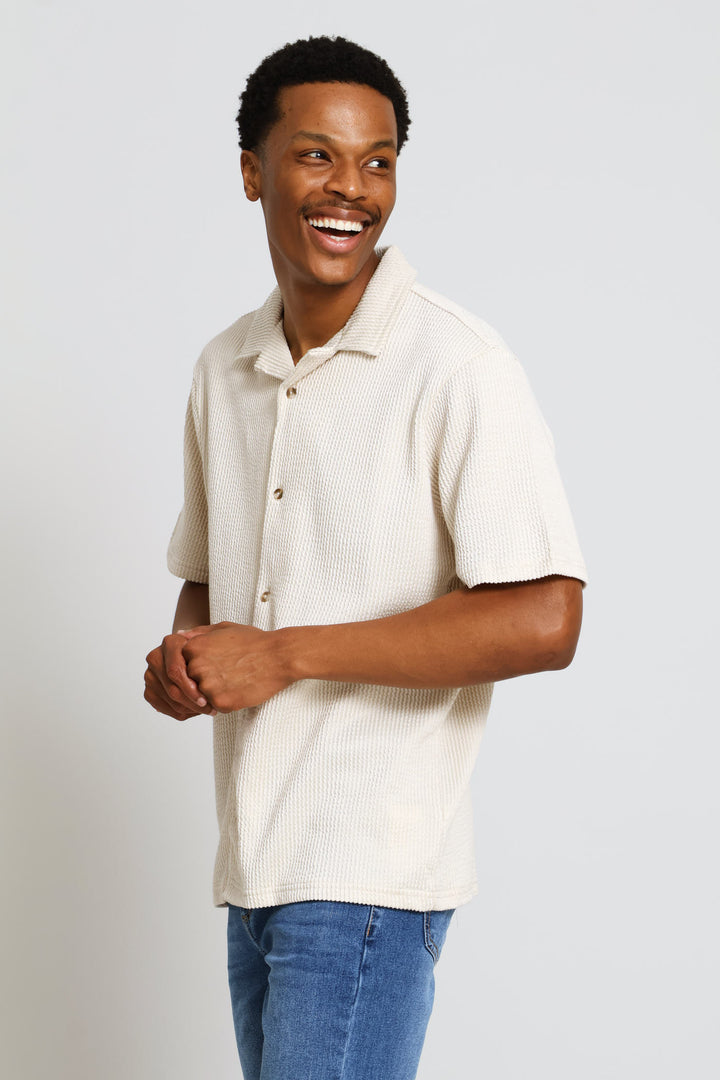 Seersucker Shirt - Stone