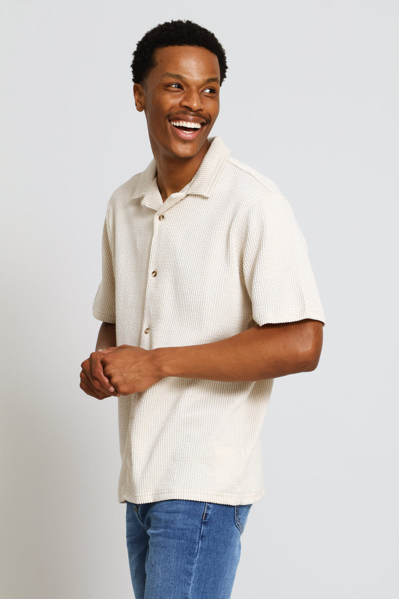 Seersucker Shirt - Stone