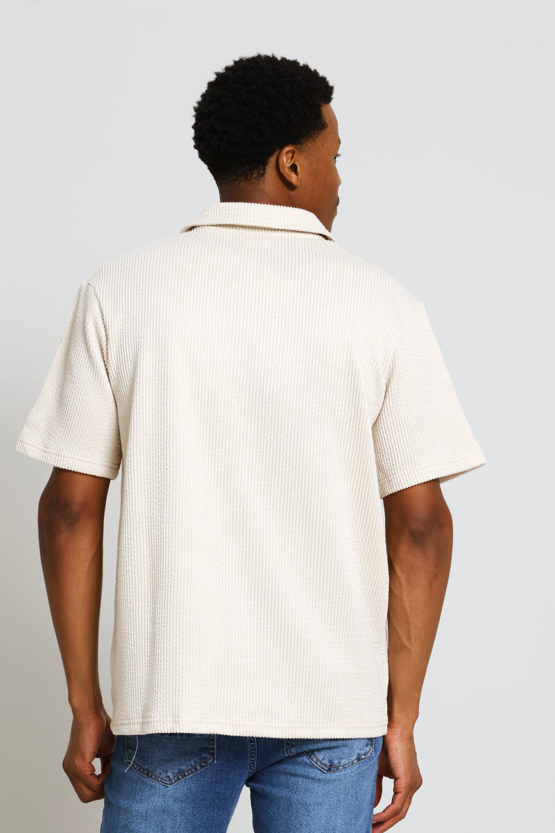 Seersucker Shirt - Stone