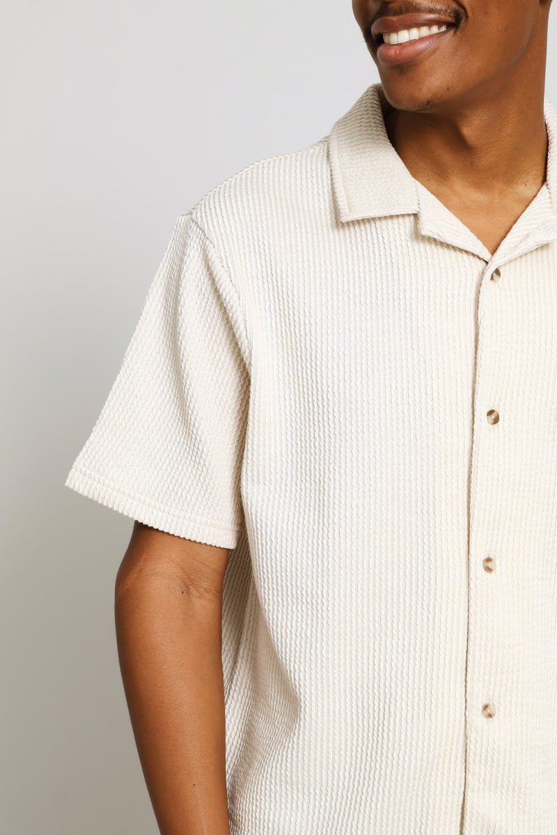 Seersucker Shirt - Stone