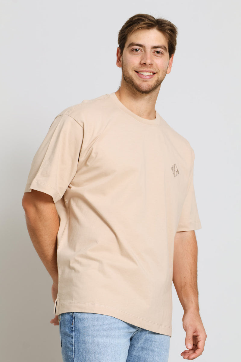 Diamante Logo Tee - Stone