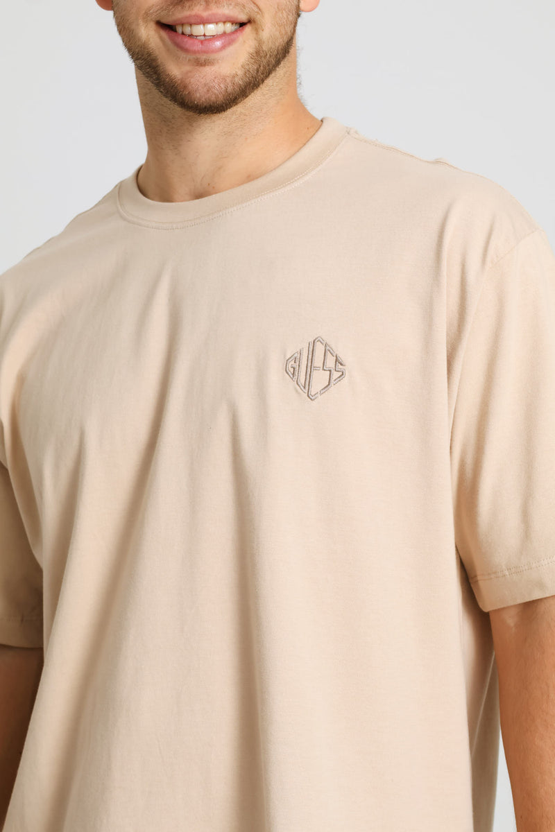 Diamante Logo Tee - Stone
