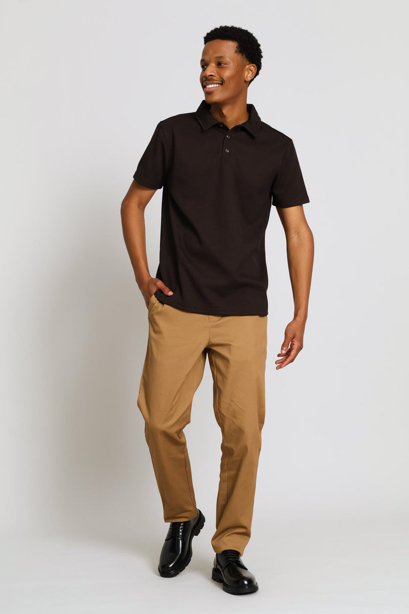 Half Elasticated Chino Trouser - Camel
