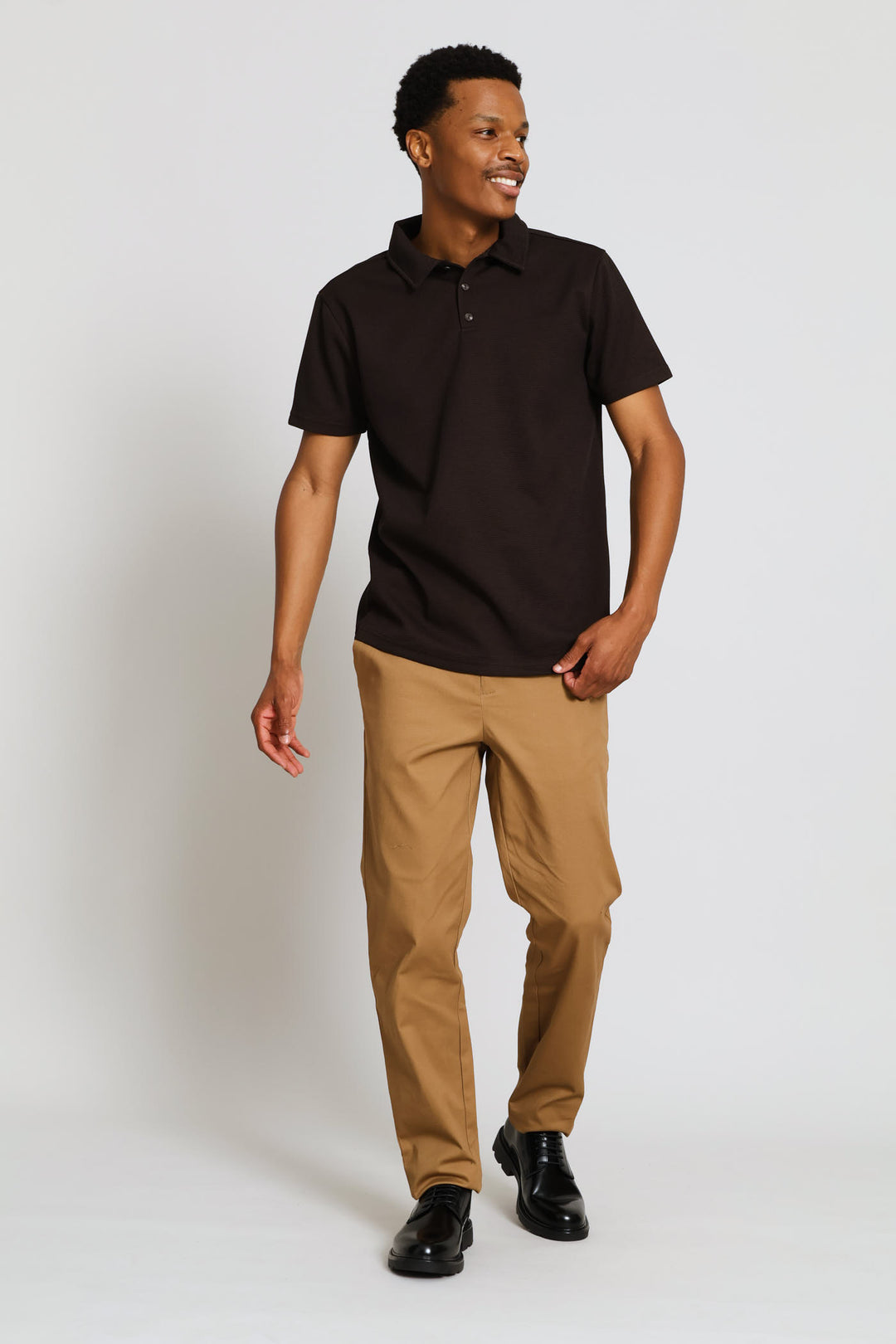Waffle Textured Golfer - Chocolate
