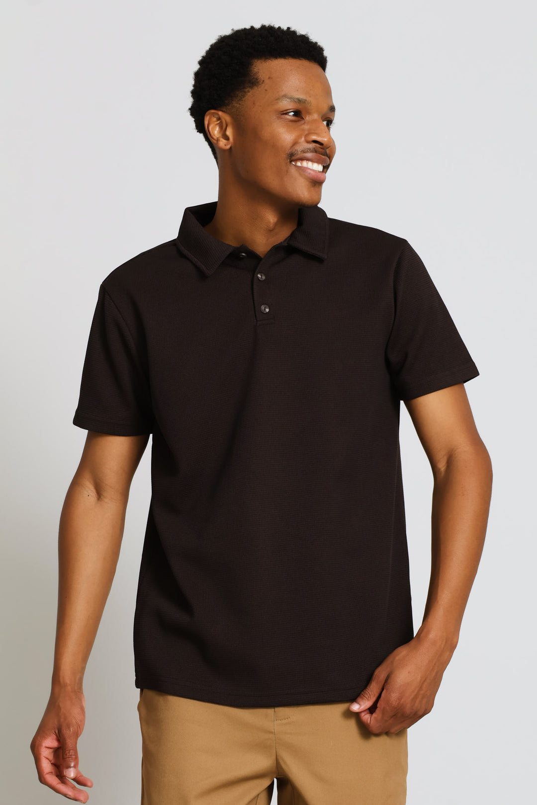Waffle Textured Golfer - Chocolate