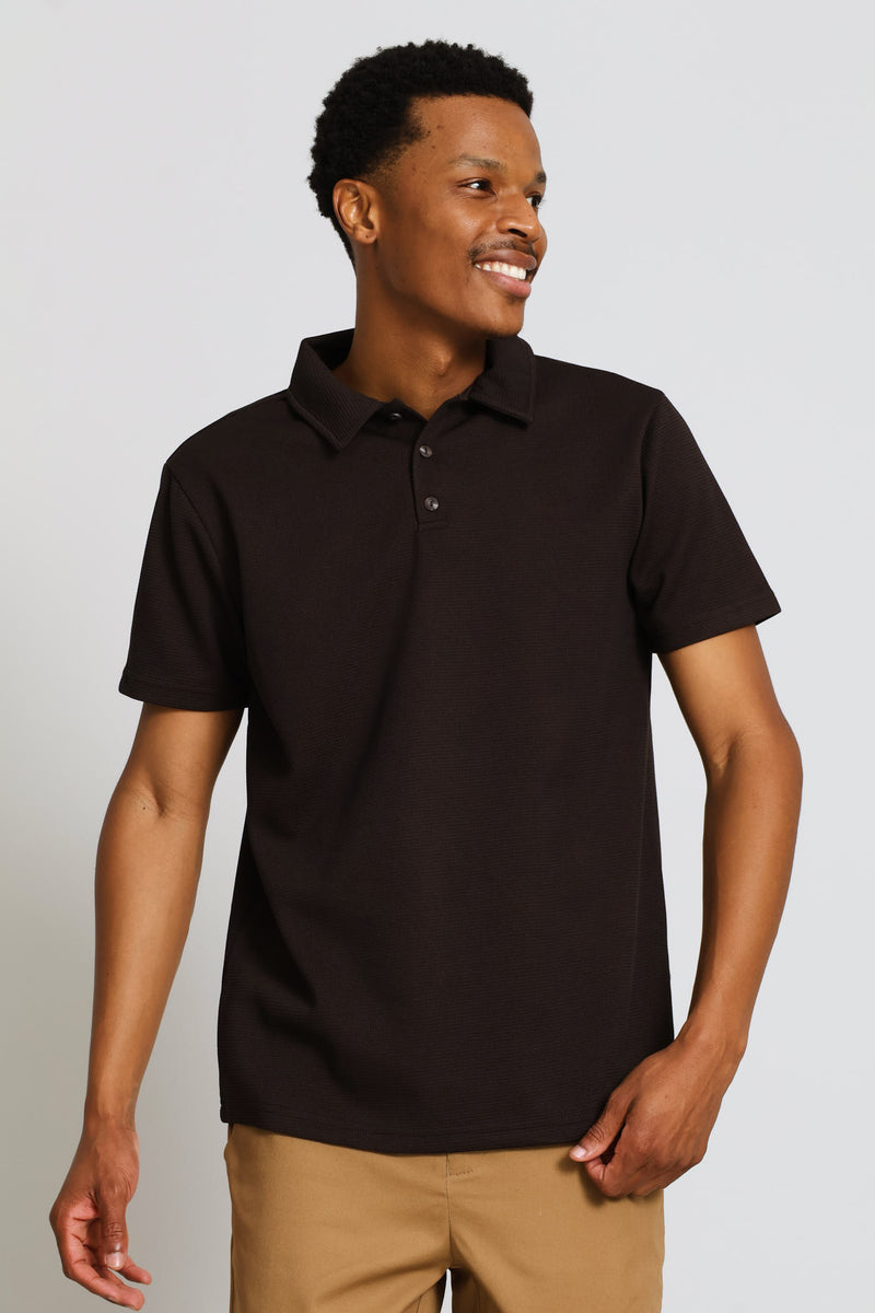 Waffle Textured Golfer - Chocolate