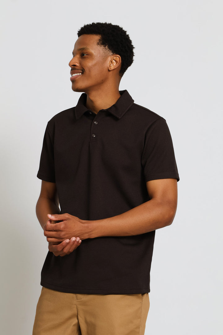 Waffle Textured Golfer - Chocolate