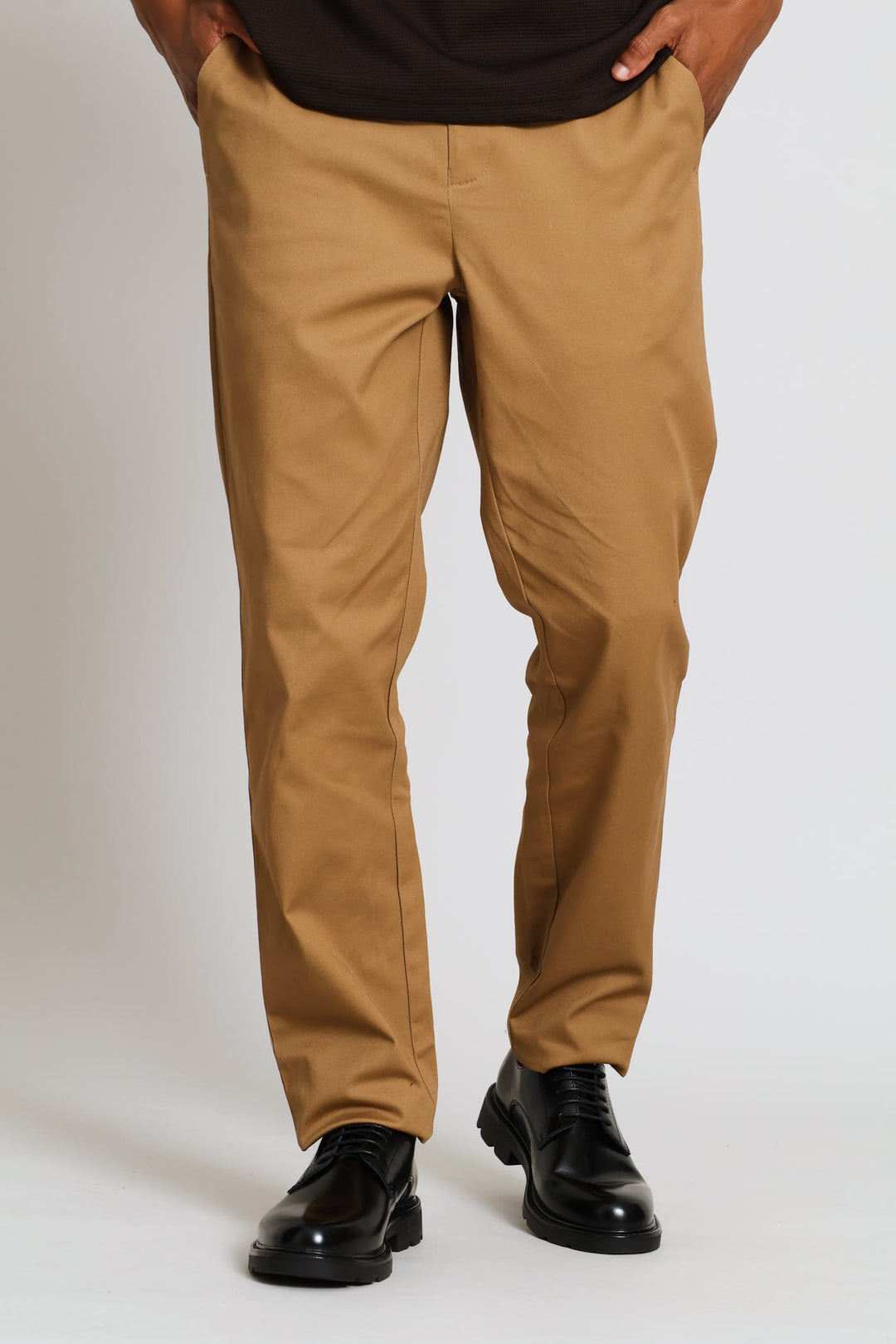 Half Elasticated Chino Trouser - Camel