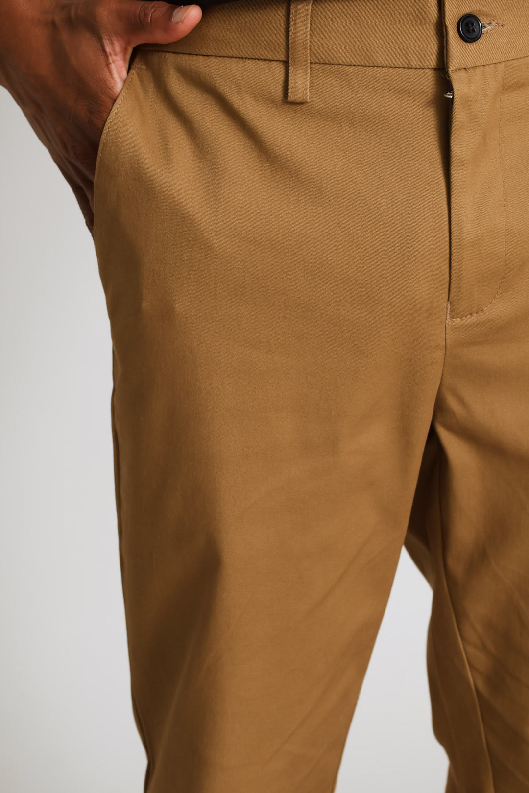 Half Elasticated Chino Trouser - Camel