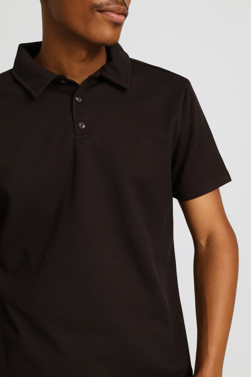 Waffle Textured Golfer - Chocolate