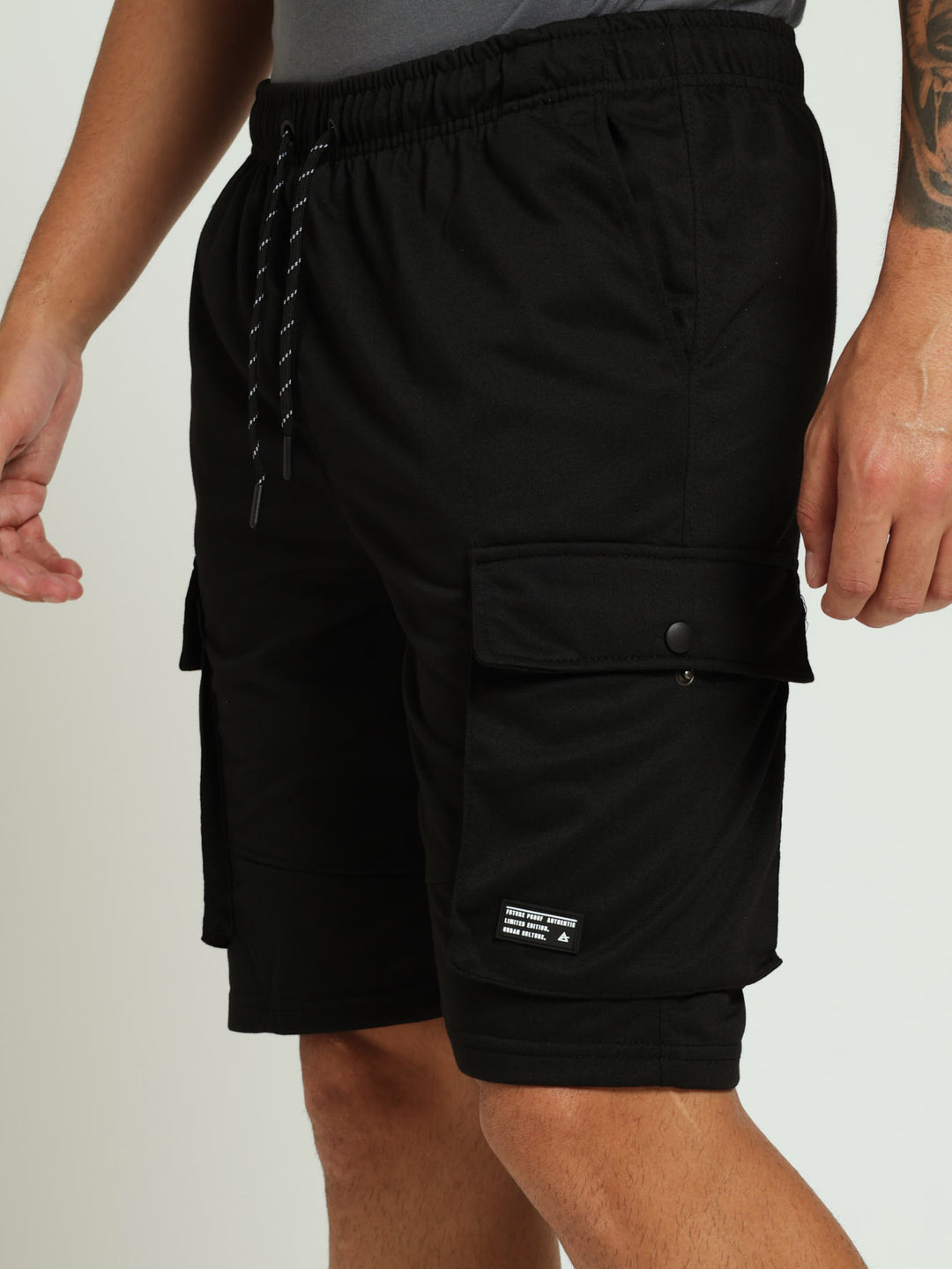 Cargo Fleece Shorts - Black