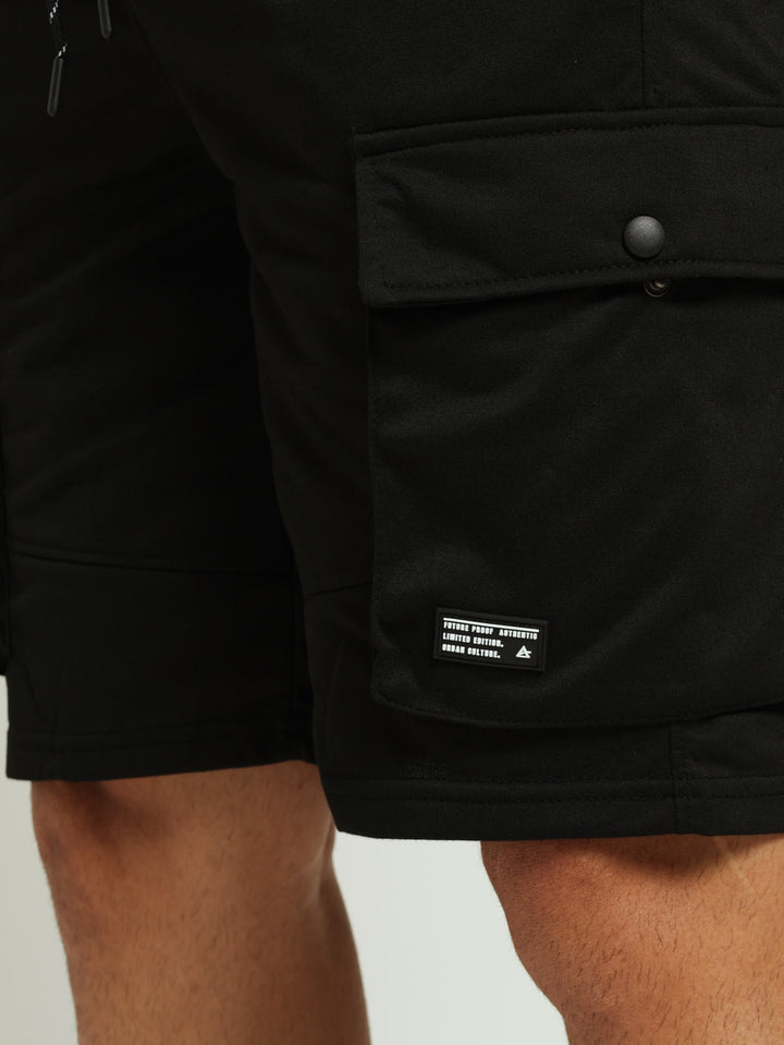 Cargo Fleece Shorts - Black