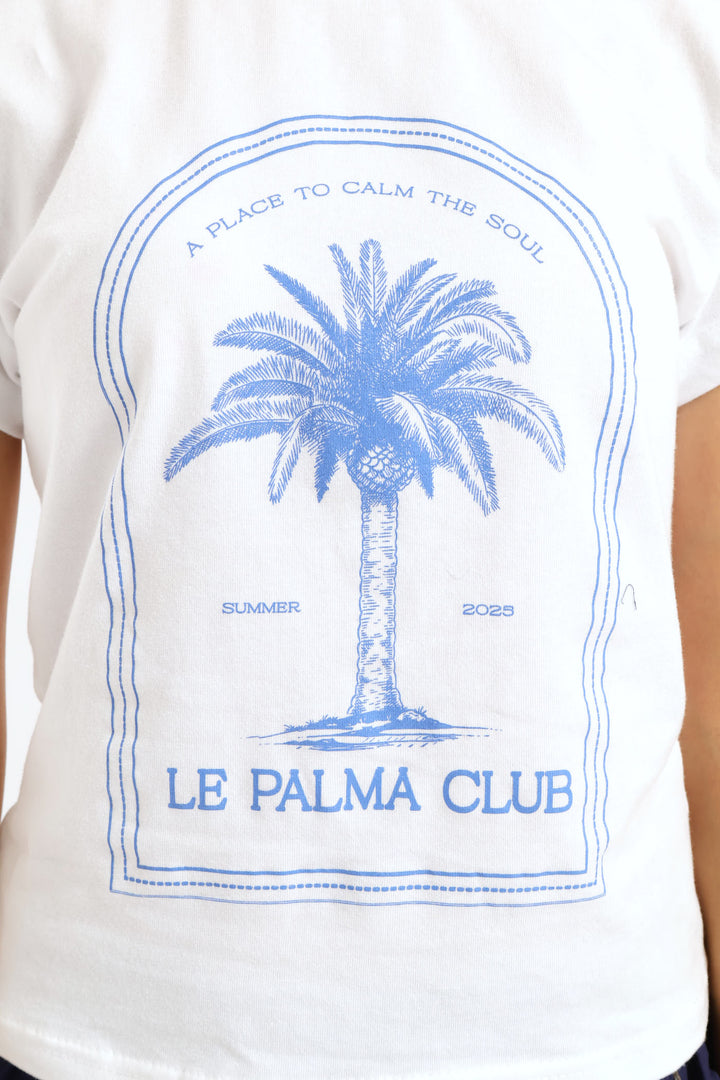 Girls Regular Le Palma Club Tee - White