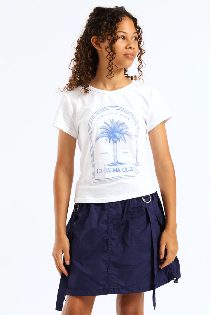 Girls Poplin Cargo Skirt - Navy