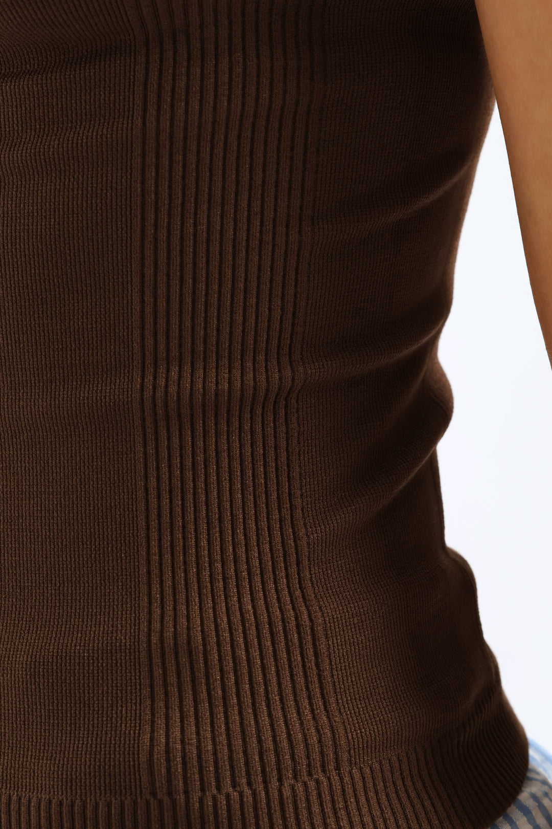 Girls Seamless Crew Neck Vest - Brown