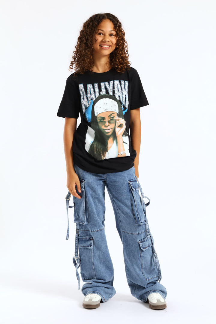 Aaliyah Spectra Dye T-Shirt - Black
