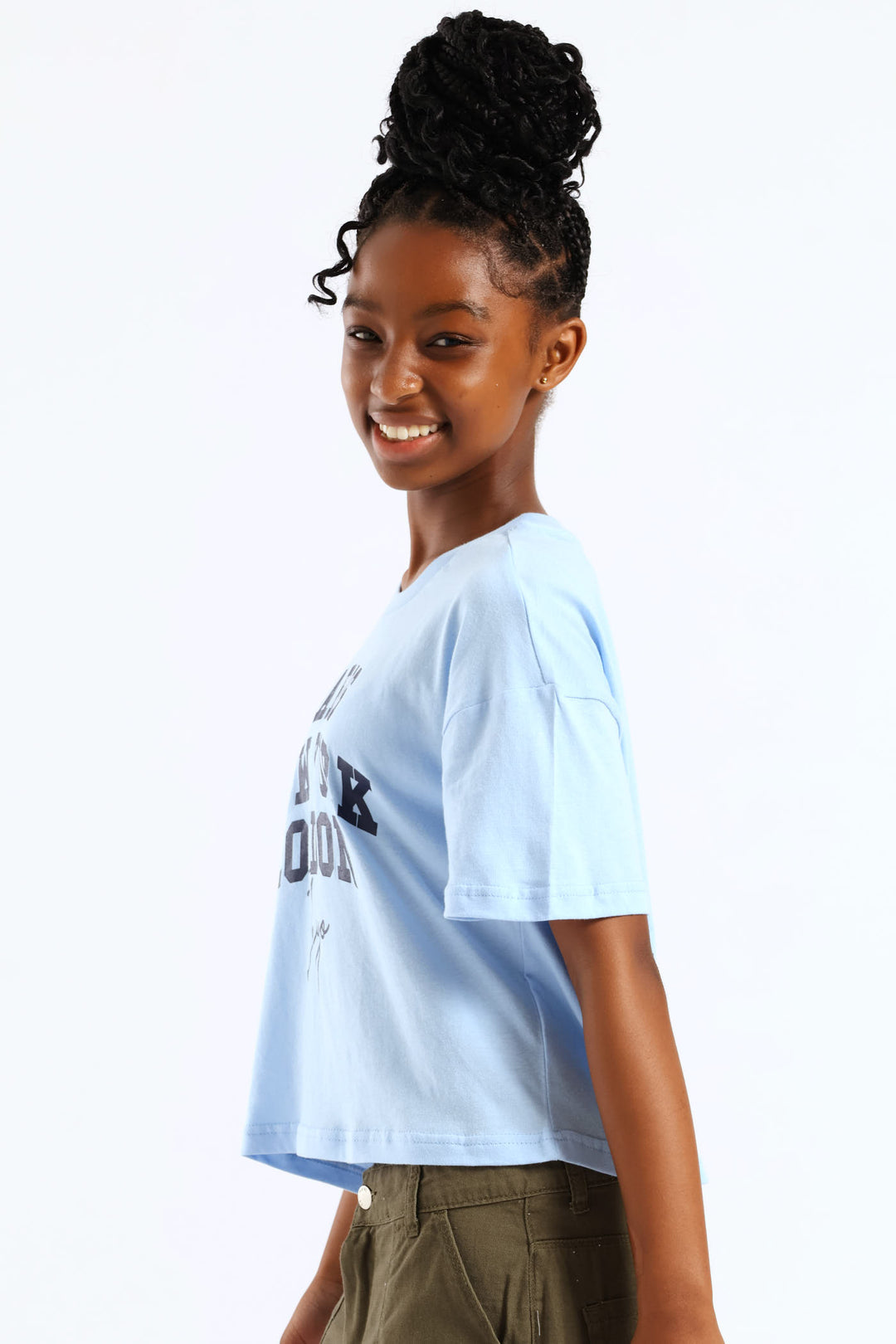 Girls Boxy Famous Cities Tee - Blue