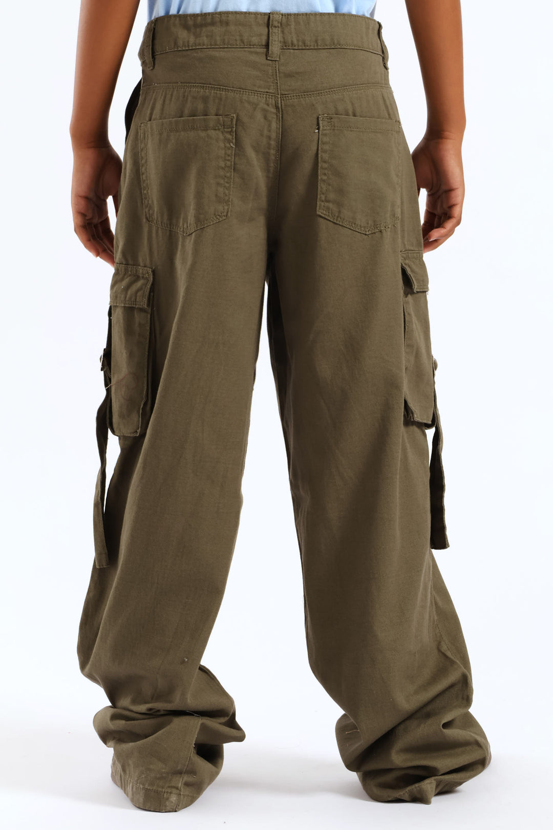 Girls Twill Cargo Pants - Olive