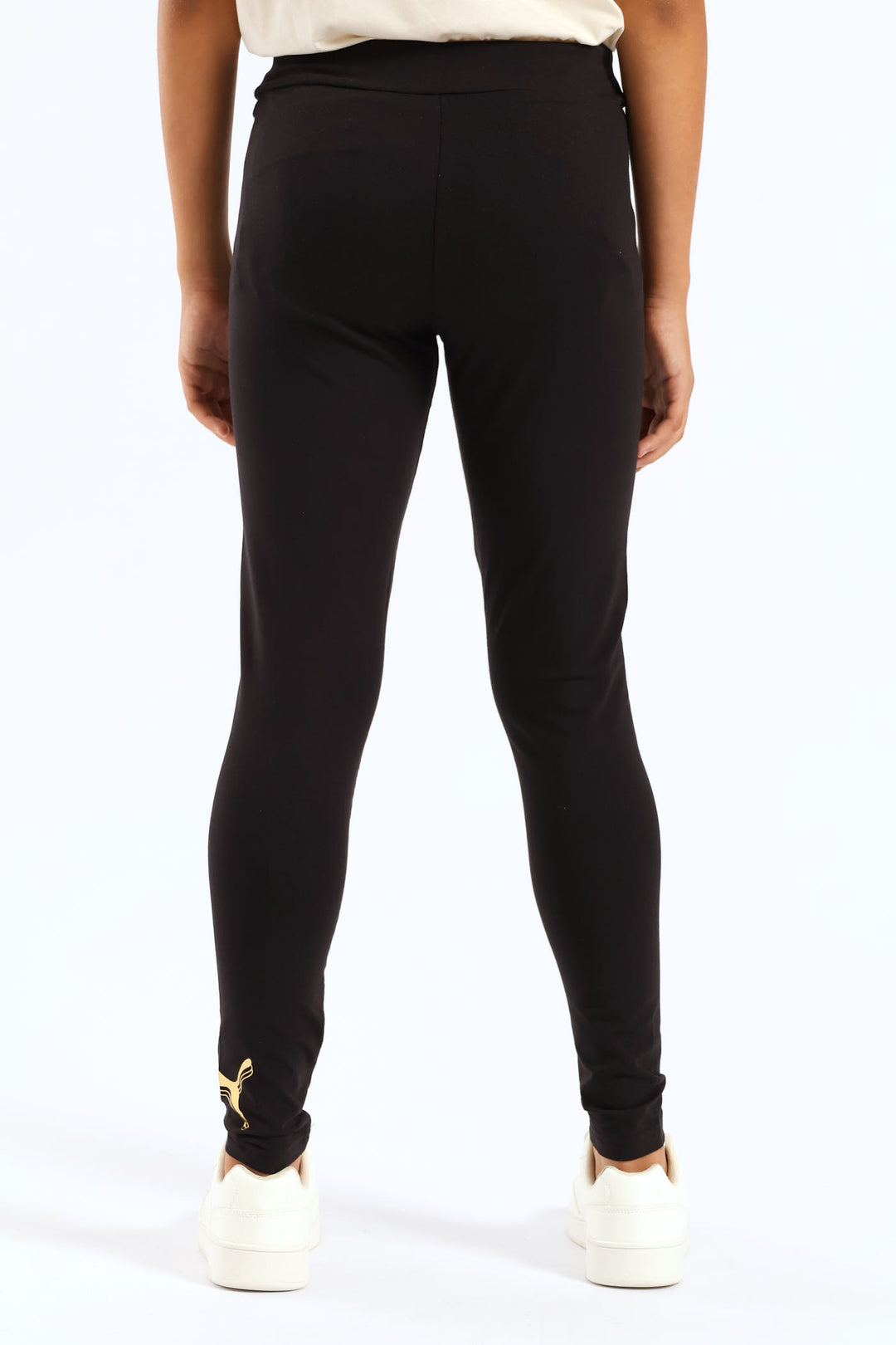 Girls Essential Metallic Cat Tights - Black