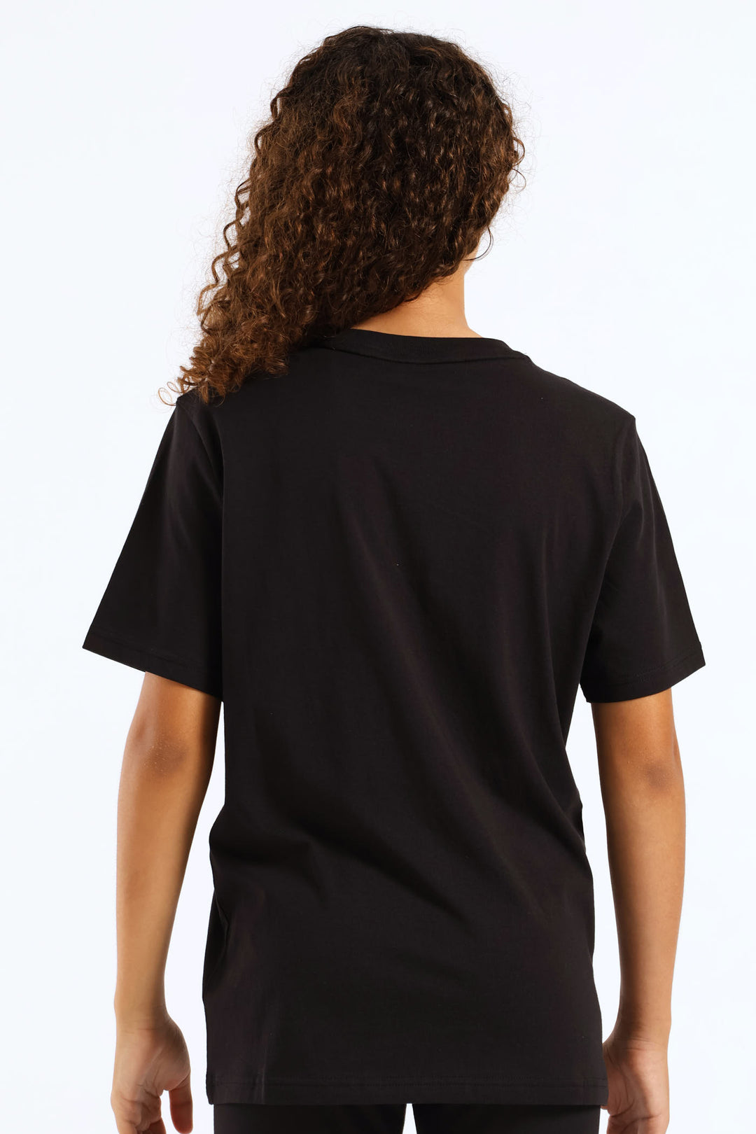 Girls Essential Metallic Cat Tee - Black