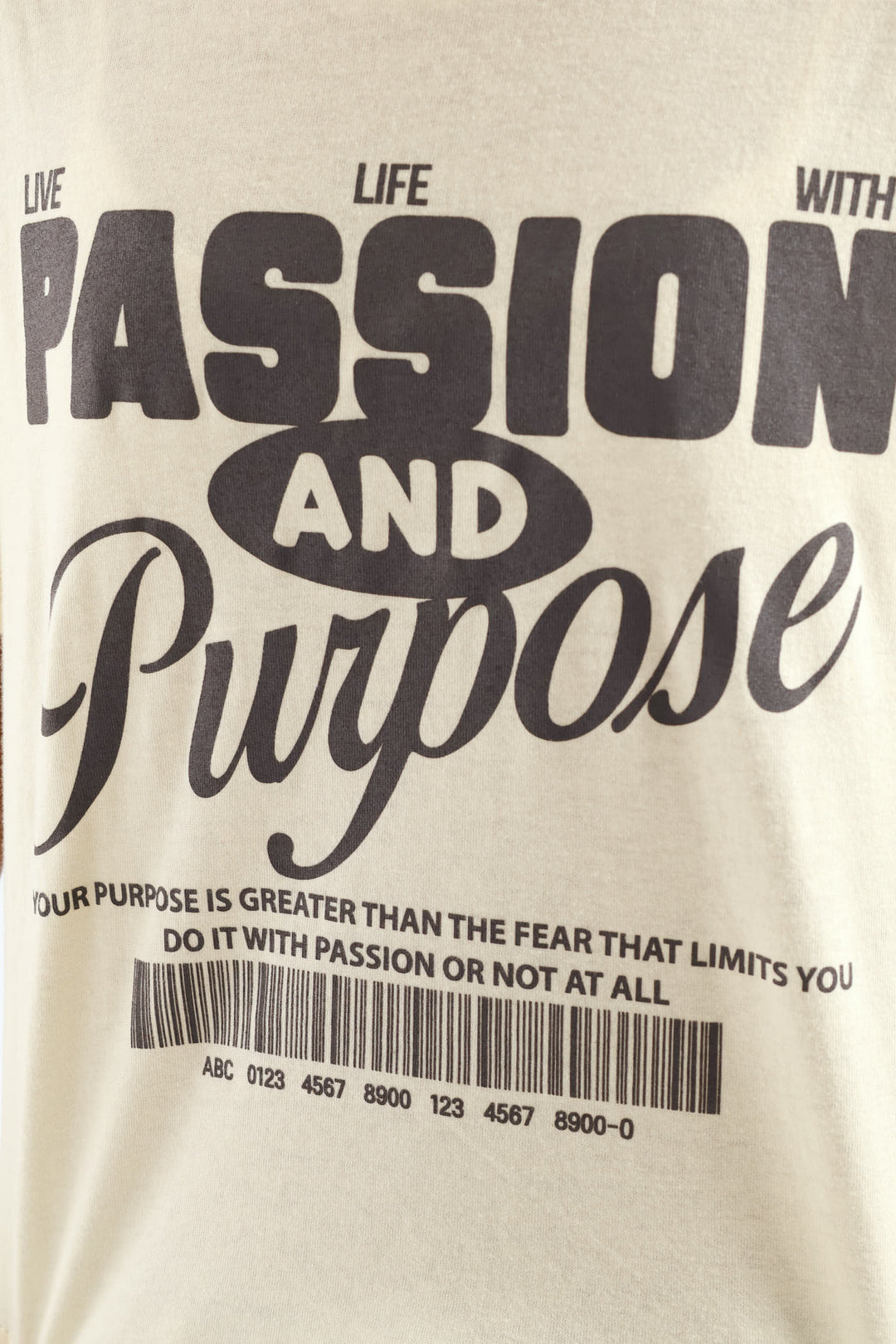 Girls Boxy Passion & Purpose Tee - Stone