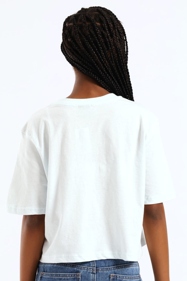 Girls New Adventure Graffitti Tee - Light Blue