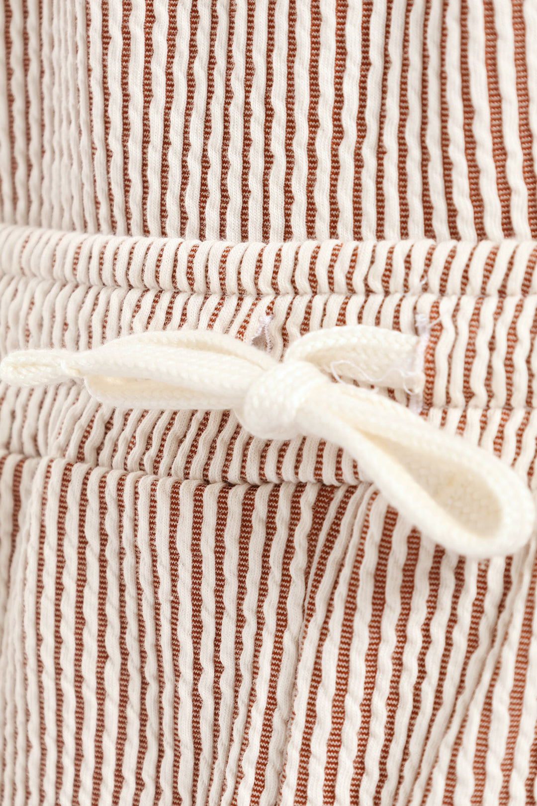 Boys Stripe Seersucker Textured Short - Rust