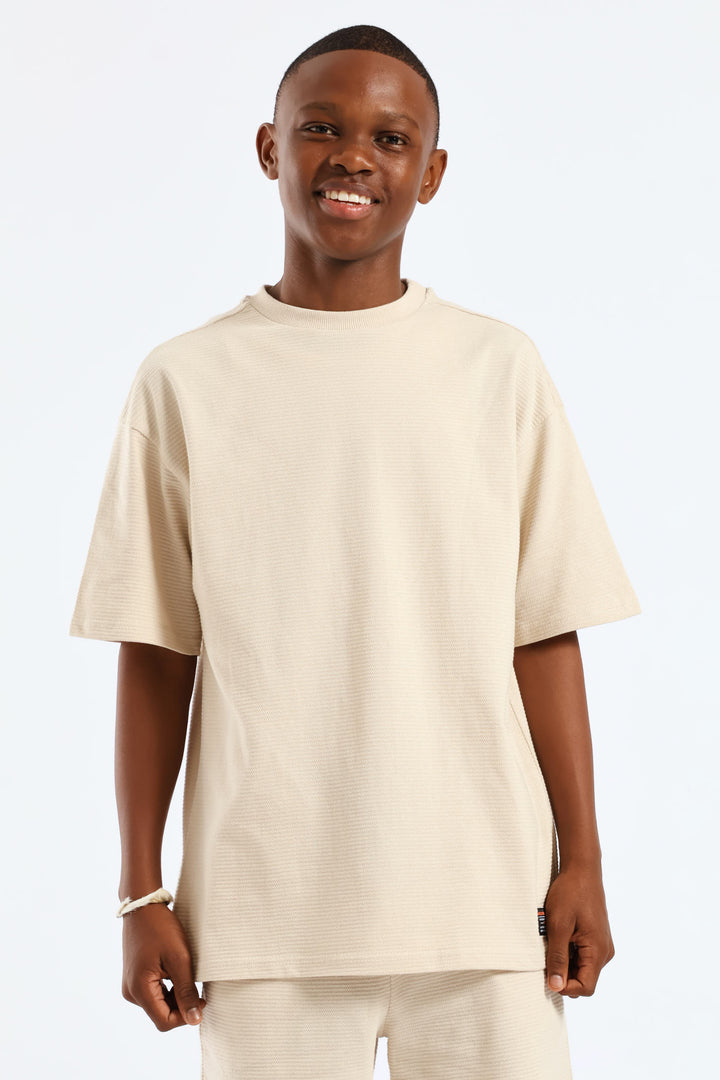 Boys Ottoman Oversized Tee - Stone